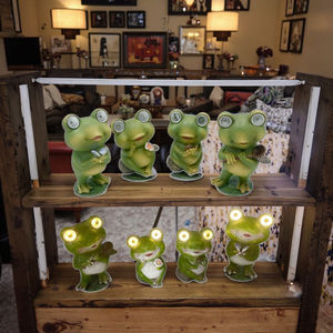 농가 태양열 정원 장식 창조적 인 내구성 수지 및 폴리레진 미어캣/집들이 선물을위한 몽구스 동상 - Product Image 3