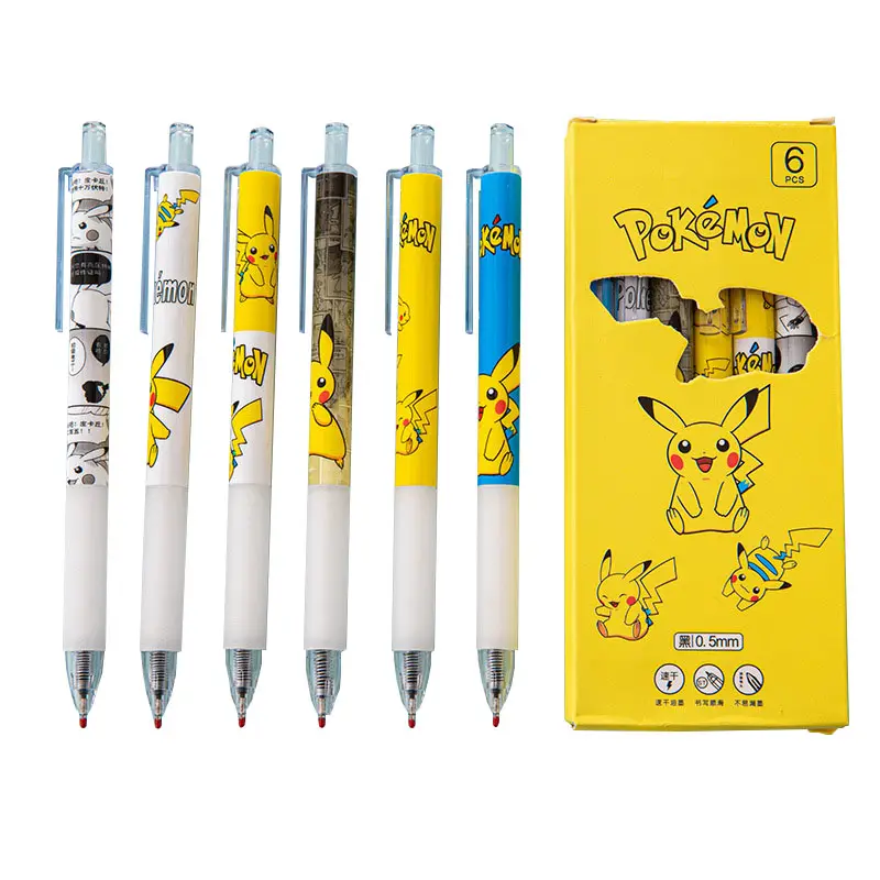 Haute qualité mignon dessin animé Pikachu Style Clip presse stylo INS étudiant examen ST stylos pointe écriture lisse 0.5mm carbone noir stylo
