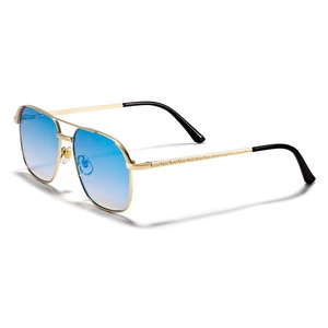 Lunettes de soleil unisexes HBK, lunettes de soleil rétro à double pont, lunettes vintage, verres réfléchissants, UV400, <span class=keywords><strong>marque</strong></span> de luxe, monture en métal personnalisée - Product Image 6