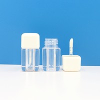 Nuevo diseño cuadrado grasa brillo de labios contenedores Rosa Blanco cosmético tinte de labios tubo 4ml brillo de labios tubos con varita