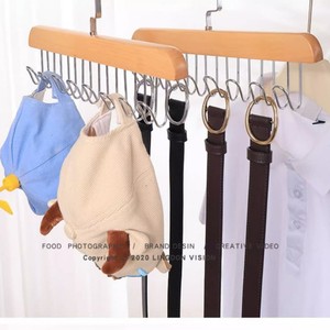 Perchero de madera multifuncional con 10 ganchos para ropa, bufandas, cinturones, sombreros, organizador de almacenamiento, tipo gancho rectangular - Product Image 2
