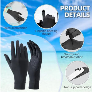 Guanti di seta ghiaccio per protezione solare antiscivolo con punta delle dita staccabili adatti alla guida e alla corsa - Product Image 4