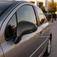 Coque de rétroviseur en carbone pour Peugeot 207 308 (2006-2014) – Autocollant de protection extérieur en fibre de carbone
