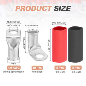 Cosses de connexion en cuivre neuves avec gaine thermorétractable, extrémité évasée à 45 degrés pour connexions électriques - Product Image 4