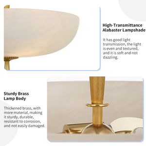 Lámpara Colgante Moderna de Alabastro, Decoración de Lujo para Comedor de Hotel, Barra de Latón, Base de Piedra Natural, Lámpara Colgante LED <span class=keywords><strong>Pascal</strong></span> Bowl - Product Image 3