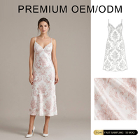 Fabricant OEM sur mesure, robe élégante de style américain, romantique à la française, avec dentelle florale, col en V, bretelles, coupe trapèze