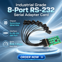 Carte contrôleur série PCI RS-232 à 8 ports avec vitesse de 926,1 Kbps, FIFO de 256 octets pour PC de bureau et serveur