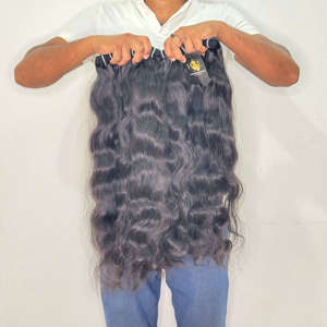 Tissage de cheveux indiens bruts lisses, Cheveux humains vierges cambodgiens bouclés à cuticules alignées, Fournisseur de cheveux indiens à cuticules alignées - Product Image 1