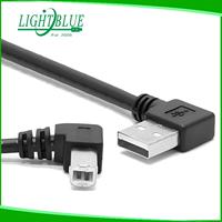 Kabel Printer USB A ke B 90 derajat, kabel Printer USB sudut kiri USB 2.0 tipe A Male ke kanan & kiri USB 2.0 kabel pemindai Male tipe B