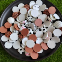 Breloques en résine pour slime, thème sportif, 23 mm, Football, Basketball, Volleyball, Tennis, Cabochons plats, Décoration artisanale DIY