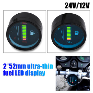 เกจวัดน้ำมันเชื้อเพลิงอีคอน 12V จอแสดงผล LED ตัวเรือนโลหะสำหรับรถยนต์รถจักรยานยนต์การปรับปรุงแบบรีเทฟิตอัพ - Product Image 4