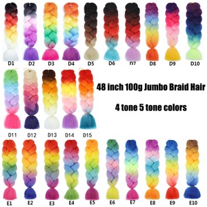 Trenza de pelo <span class=keywords><strong>Jumbo</strong></span> de ganchillo, fibra resistente al calor preestirada de 24 pulgadas para cabello trenzado africano sintético Ombre - Product Image 5