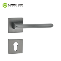 Serrures et poignées de porte dorées en alliage de zinc Serrure à levier à mortaise silencieuse de luxe moderne Ensemble de poignées de serrure de porte intérieure avec clés pour la maison