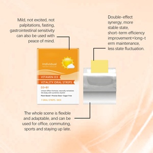 Bandes orales à dissolution rapide de Vitamine D3 et <span class=keywords><strong>B1</strong></span> à base de plantes pour le métabolisme énergétique, la vitalité et le soutien de l'humeur (OEM) - Product Image 3