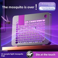 Lampe anti-moustiques électrique USB rechargeable murale verticale à plusieurs perles lumineuses, attracteur et répulsif physique de moustiques pour intérieur