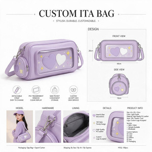 Bolso Bandolera Personalizado de Piel Sintética Verde Bosque con Ventana de PVC y Cierre de Cremallera, Bolso de Hombro de Moda para Uso Diario - Product Image 2