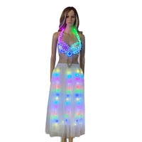 Tenue LED Lumineuse pour Soirée, Armure Colorée Illuminée, Contrôle par Application à Distance, Batterie Rechargeable pour Boîte de Nuit, Scène, Fête, Taille Unique