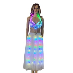 Tenue de rave lumineuse LED, armure illuminée colorée pour boîte de nuit, scène et fête, taille unique - Product Image 6