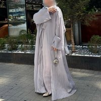 Abaya musulmane en Cupro 2026 pour femme – Robe longue élégante et minimaliste, style Dubaï, tenue modeste arabe, vêtement islamique 2026