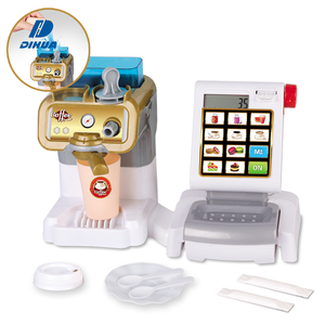 Coffee Shop juego de simulación cocina juguete de compras Set caja registradora máquina de café, calculadora y sonido Real para niños niñas - Product Image 1