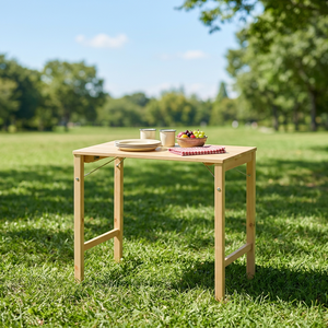 Mesa de Camping Plegable de Madera – Mesa Exterior de 4 Patas para Campamentos, Picnics y Actividades al Aire Libre - Product Image 6
