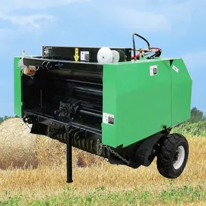 Mini Hay Baler Agricultural Round Straw Mechanical Automatic Net Baler