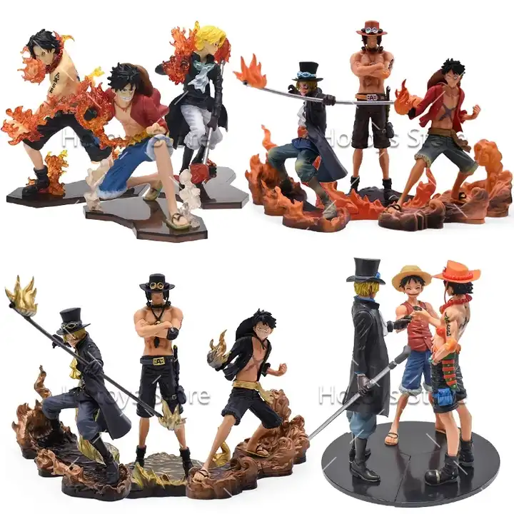 Action Figure Kit 3pçs One Piece Três Irmãos Luffy Ace e Sabo 14