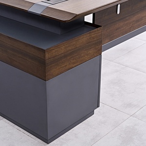 Organisateur de bureau ergonomique de luxe moderne en forme de L pour cadre, avec panneau en bois, fournitures de bureau de luxe pour ordinateur - Product Image 6