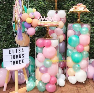 थोक विवाह 3 टुकड़े साफ़ मिठाई फूल प्रदर्शन स्टैंड ऐक्रेलिक पारदर्शी सिलेंडर पेडस्टल सेट गोल प्लिंथ - Product Image 3