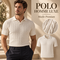 Polo Homme Luxe en Maille Câblée à Manches Courtes – Style Old Money – Fabricant de Vêtements en Maille Personnalisés pour Hommes
