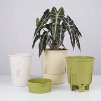 Pot Bunga Plastik Sederhana, Self-Watering, Breathable, Pengontrol Akar, Tebal untuk Anggrek - Tidak Perlu Penyiraman
