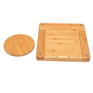 Tabla de cortar de madera de bambú ecológica con cuchillos para verduras, queso y fruta para cualquier cocina - Product Image 5