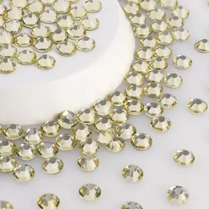Diamantes de imitación de cristal de alta calidad de fábrica Hotfix Flat Back Glass Cristal Diamond Rhinestone al por mayor para accesorios de ropa