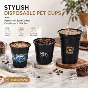 Vasos Desechables de Plástico PET de 10oz con Tapa, Impresión Digital, Logotipo Personalizado, para Ferias Comerciales, Eventos de Degustación, Lanzamientos, Marketing, Tamaño Pequeño - Product Image 3