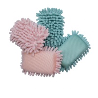Éponge de lavage auto en microfibre chenille HM-P007, douce, très absorbante, outil de nettoyage pour le detailing auto, moto, camping-car, couleur personnalisée