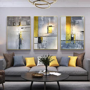 Décoration murale simple de salon moderne, peinture à l'huile d'art faite à la main pour canapé, lumière de fond, murale de luxe - Product Image 2