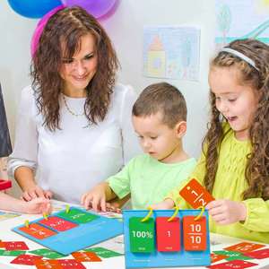 Material didáctico para el aula de escuela primaria en casa: Tabla de porcentaje de doble cara, tabla de decimales y tarjetas manipulativas de fracciones - Product Image 2