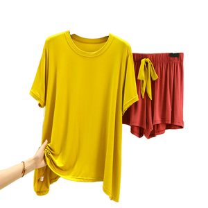 Conjunto de Pijama Corto de Modal para Mujer, Suave, Transpirable y Cómodo - Product Image 1