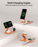 Station de charge sans fil magnétique pliable 3 en 1, chargeur rapide pour iPhone 12 à 17, Apple Watch et AirPods