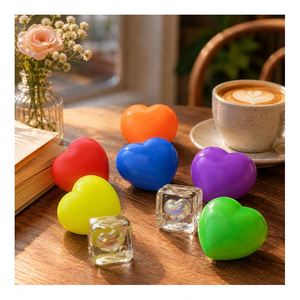 Custom Logo <b>Light</b> up <b>Cube</b> Toy Heart Squeeze Ball Soft TPR Squishy Stress Relief Novelty Gift Importer Supply Trade - Product Image 6