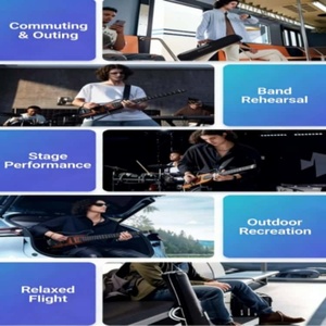 <span class=keywords><strong>Guitarra</strong></span> <span class=keywords><strong>DELUXE</strong></span> Portátil de Alta Calidad para Amantes de la Música, Hombres y Mujeres, para Viajes, Práctica en Casa y Tocar - Product Image 4