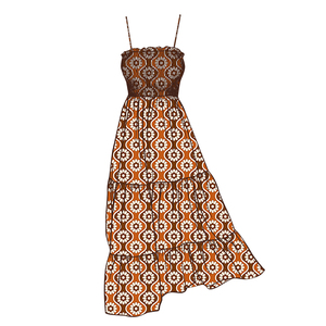 Vestido Hawaiano Personalizado OEM para Mujer, con Estampado, Tirantes Finos, Estilo Smocked, sin Tirantes, Vestido de Vacaciones para Chicas - Product Image 4