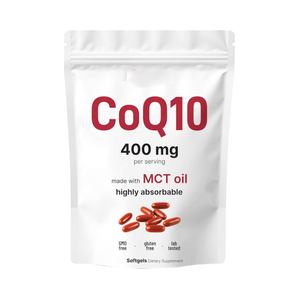 Cápsulas de Coenzima Q10 de 400 mg OEM con Aceite MCT de Coco, Suplemento de CoQ10 en Cápsulas Blandas para la Salud del Corazón, Personalización de Fábrica - Product Image 1