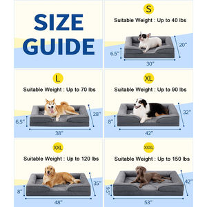 Extra Large Orthopedic <b>Dog</b> <b>Bed</b> 42\" Washable Waterproof <b>Sofa</b> Couch <b>for</b> Large <b>Dogs</b> Egg-Crate Foam Rectangle Comfortable Pet <b>Bed</b> - Product Image 6