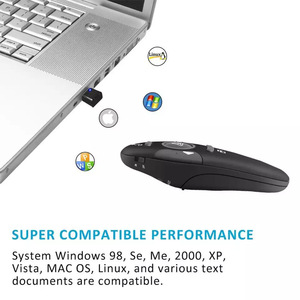 Puntero Presentador Inalámbrico 2.4G con Láser para Presentaciones PPT, Enseñanza y Conferencias, Material ABS Negro - Product Image 2