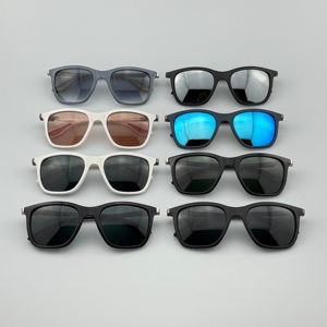 Lunettes tendance de haute qualité, lunettes de soleil rectangulaires de luxe, monture en métal colorée, argentée, polarisées, style Y2K pour hommes - Product Image 3