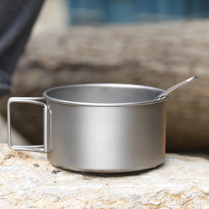 Ciotola in Titanio per Esterni, Stoviglie Portatili Pieghevoli per Arrampicata, Picnic, Campeggio, Attrezzatura Bushcraft per Escursioni nella Natura - Product Image 5