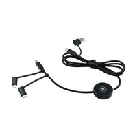 6-in-1 LOGO lampu LED Input ganda kabel Data dua ke tiga Logo transparan Gadget USB untuk pengisian daya ponsel sinkronisasi untuk hadiah
