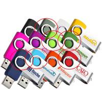 Clé USB pivotante la plus vendue, 4 Go-128 Go, USB 2.0/3.0, métal, logo personnalisé, coffret cadeau promotionnel