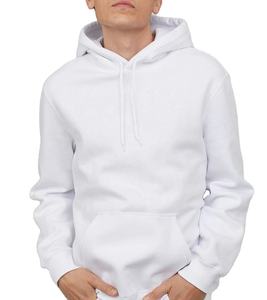 Venta al por mayor estilo de la calle blanco sólido con capucha bolsillos de canguro tela en blanco anti-encogimiento XS a 6XL tamaños liso teñido para la temporada de primavera - Product Image 1